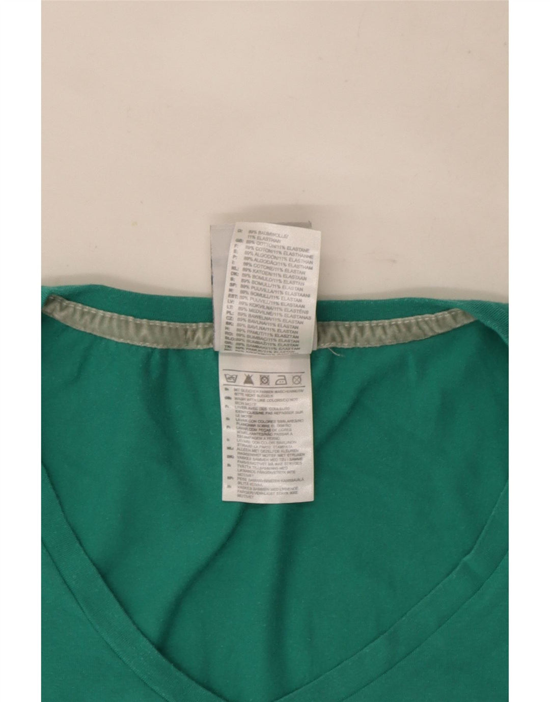 Adidas Womens T-Shirt Top UK 12 Medium Green Cotton