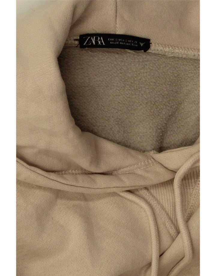 Zara Womens Oversized Hoodie Jumper UK 10 Small Beige
