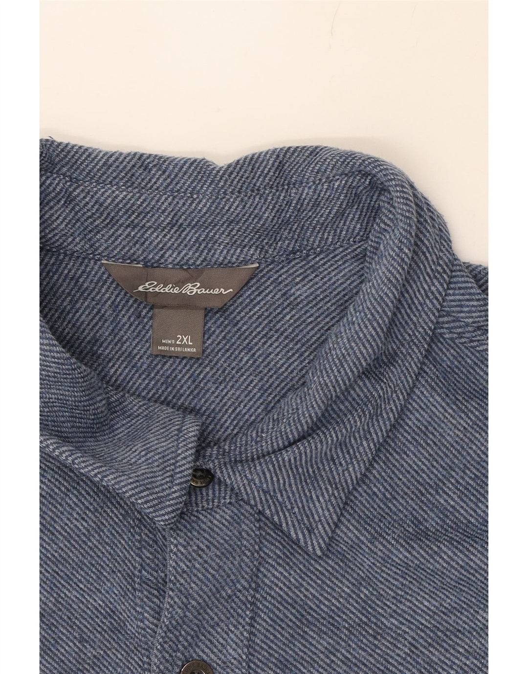 EDDIE BAUER Mens Flannel Shirt 2XL Blue Pinstripe Cotton Vintage Eddie Bauer and Second-Hand Eddie Bauer from Messina Hembry 