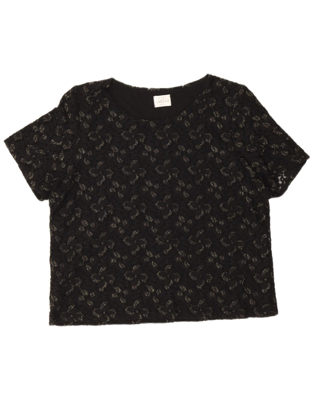 Eastex Womens Blouse Top UK 16 Large Black Floral Polyamide