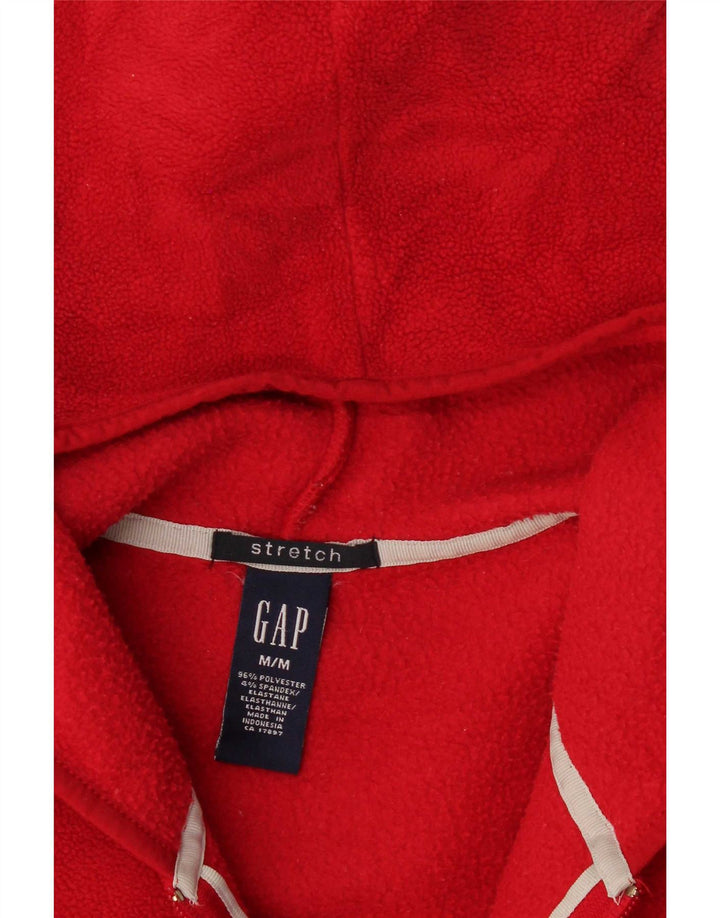 Gap Womens Stretch Hooded Fleece Jacket UK 14 Medium Red Polyester