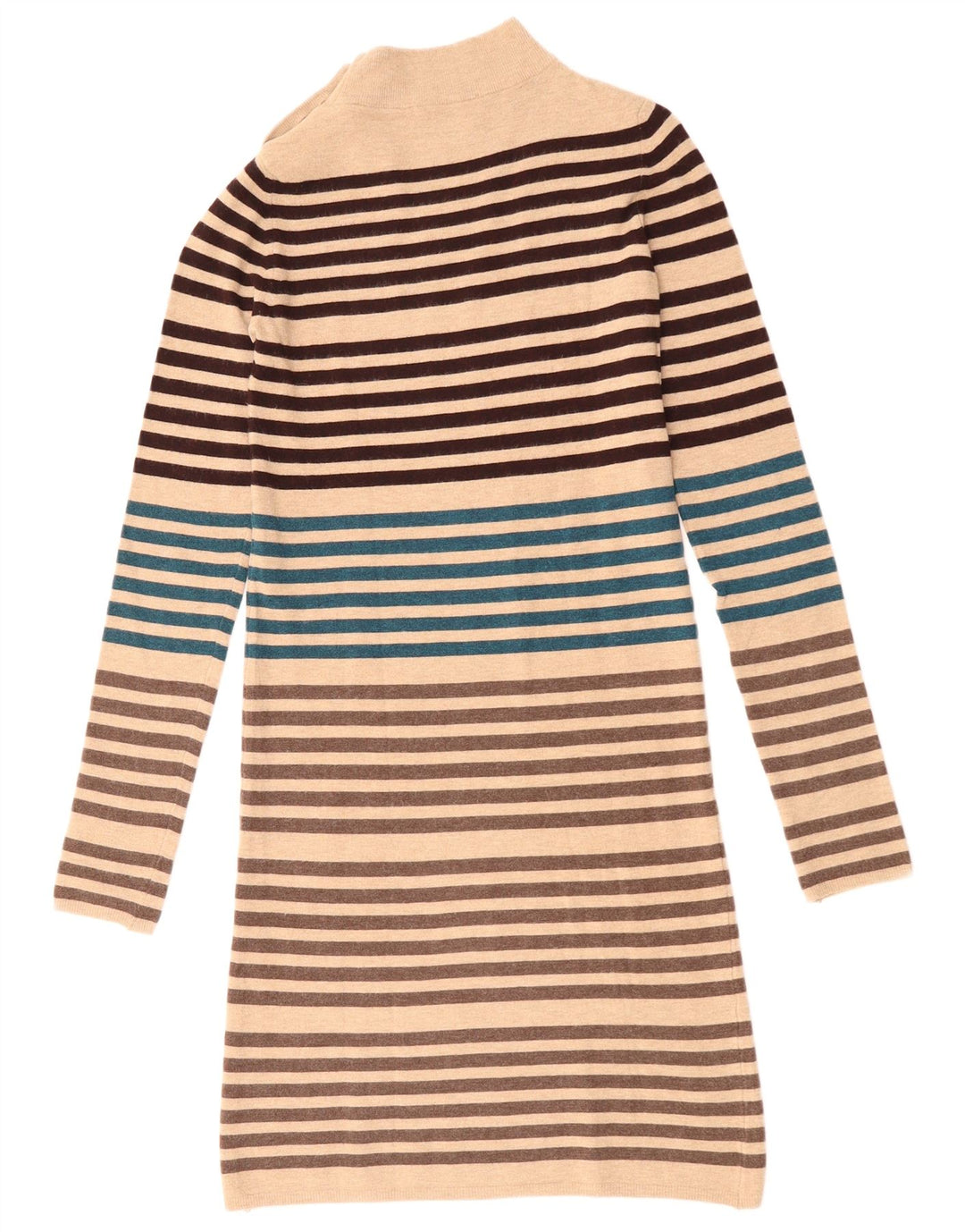 KOOKAI Womens Long Sleeve Jumper Dress US 0 XS Beige Striped
