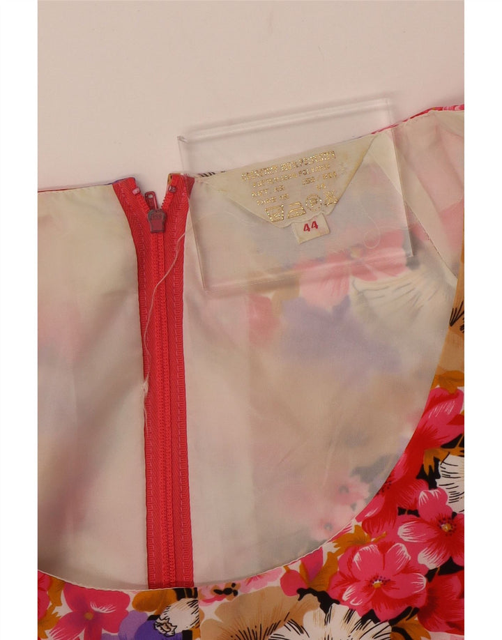 VINTAGE Womens Sleeveless A-Line Dress IT 44 Medium Multicoloured Floral