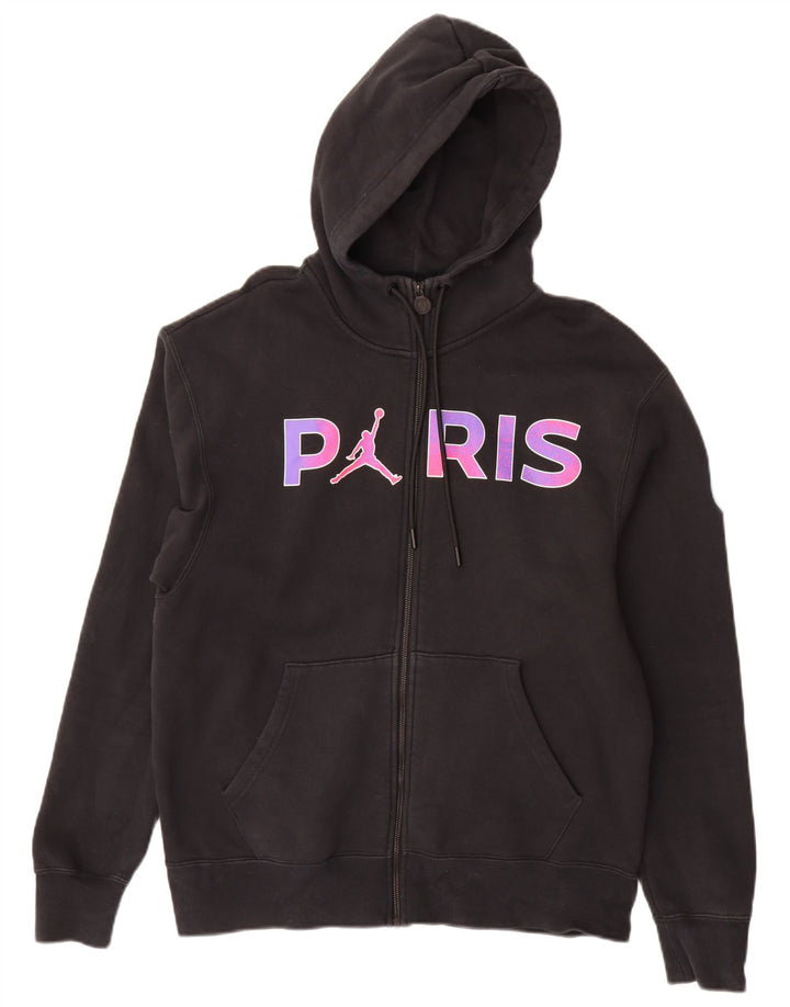 Jordan Mens Paris Graphic Standard Fit Zip Hoodie Sweater Medium Black