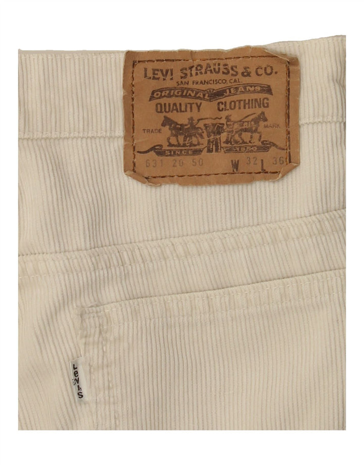 LEVI'S Mens Straight Corduroy Trousers W32 L27 White Vintage Levi's and Second-Hand Levi's from Messina Hembry 