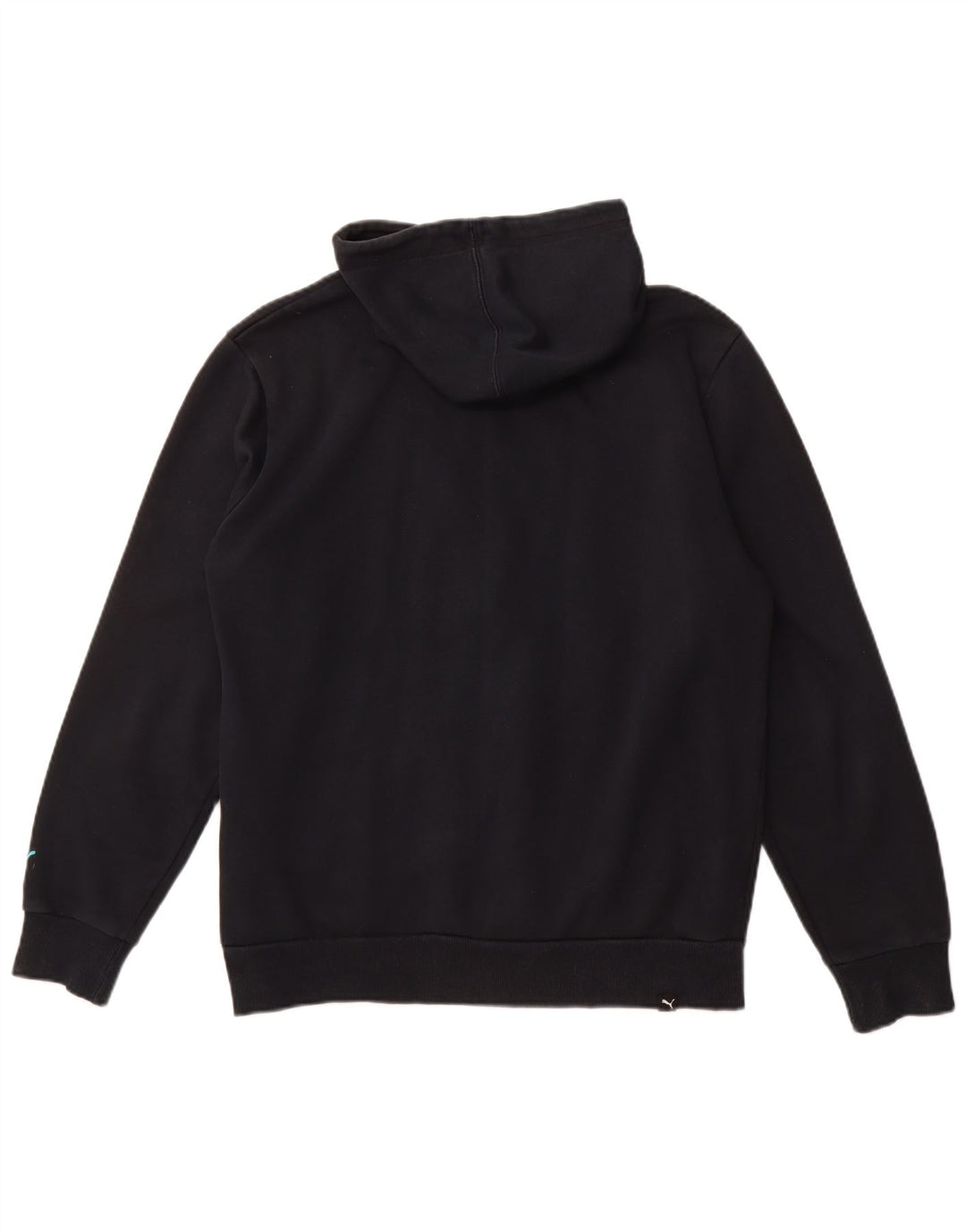 PUMA Mens Graphic Zip Hoodie Sweater Medium Navy Blue Cotton