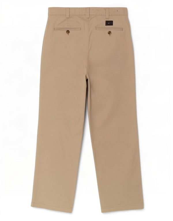 Tommy Hilfiger Mens Straight Chino Trousers W34 L26 Beige Cotton