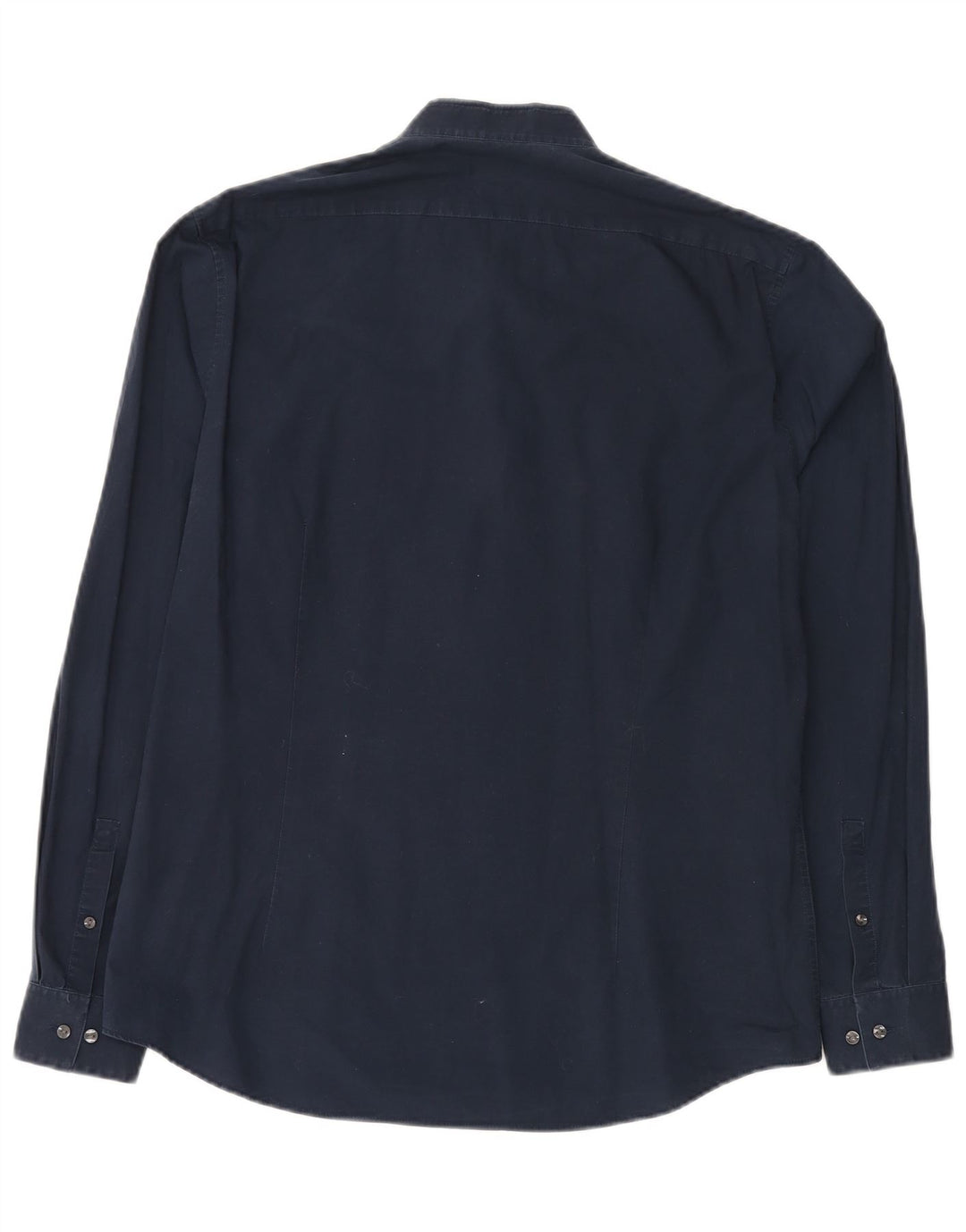 CALVIN KLEIN Mens Slim Fit Shirt Size 42 16 1/2 Large Navy Blue Cotton