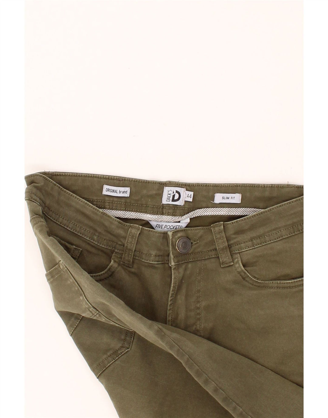 DACK'S Mens Slim Jeans IT 44 XS W26  L26  Khaki Cotton Vintage Dack's and Second-Hand Dack's from Messina Hembry 