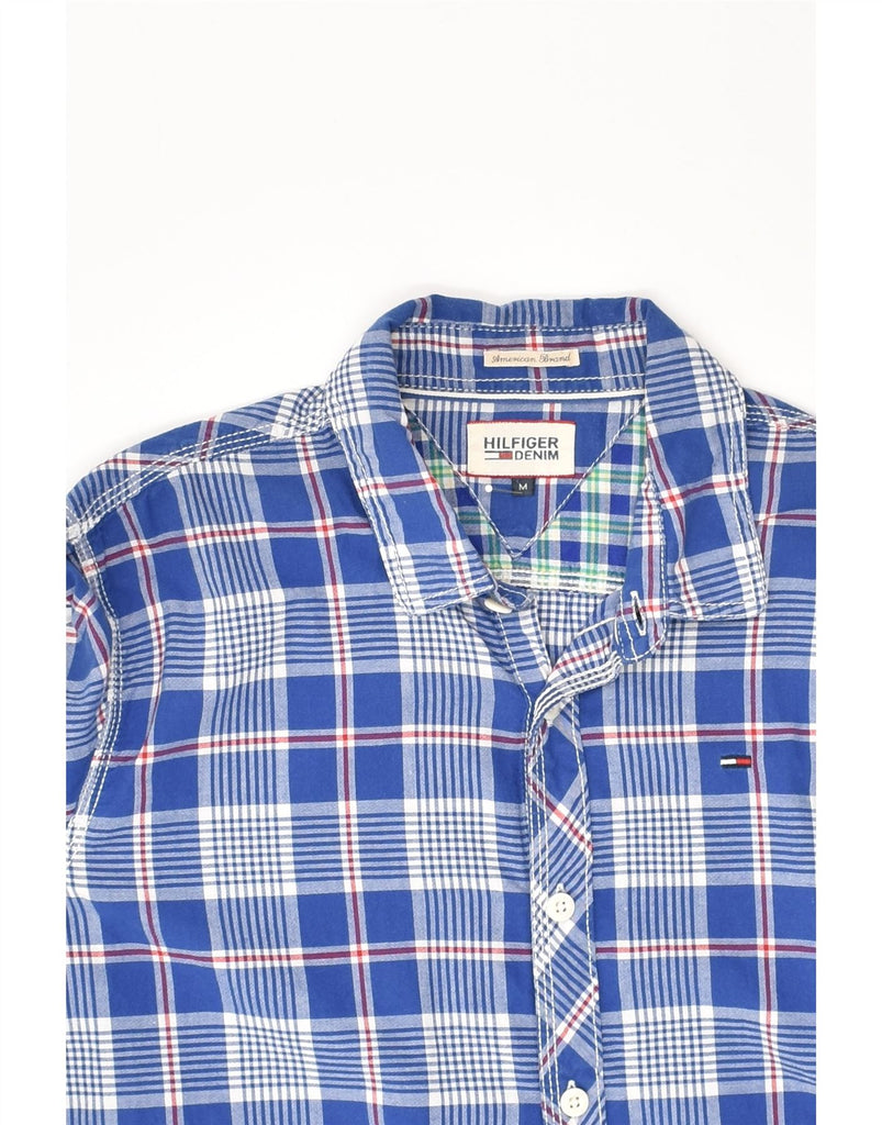 TOMMY HILFIGER Mens Shirt Medium Blue Check Cotton | Vintage Tommy Hilfiger | Thrift | Second-Hand Tommy Hilfiger | Used Clothing | Messina Hembry 