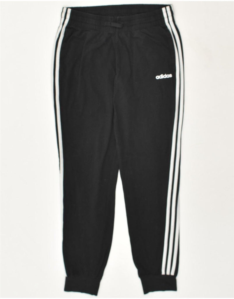 ADIDAS Womens Tracksuit Trousers Joggers UK 12/14 Medium Black Cotton | Vintage Adidas | Thrift | Second-Hand Adidas | Used Clothing | Messina Hembry 