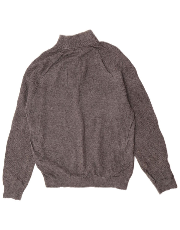 Reiss Mens Zip Neck Jumper Sweater Medium Grey Wool