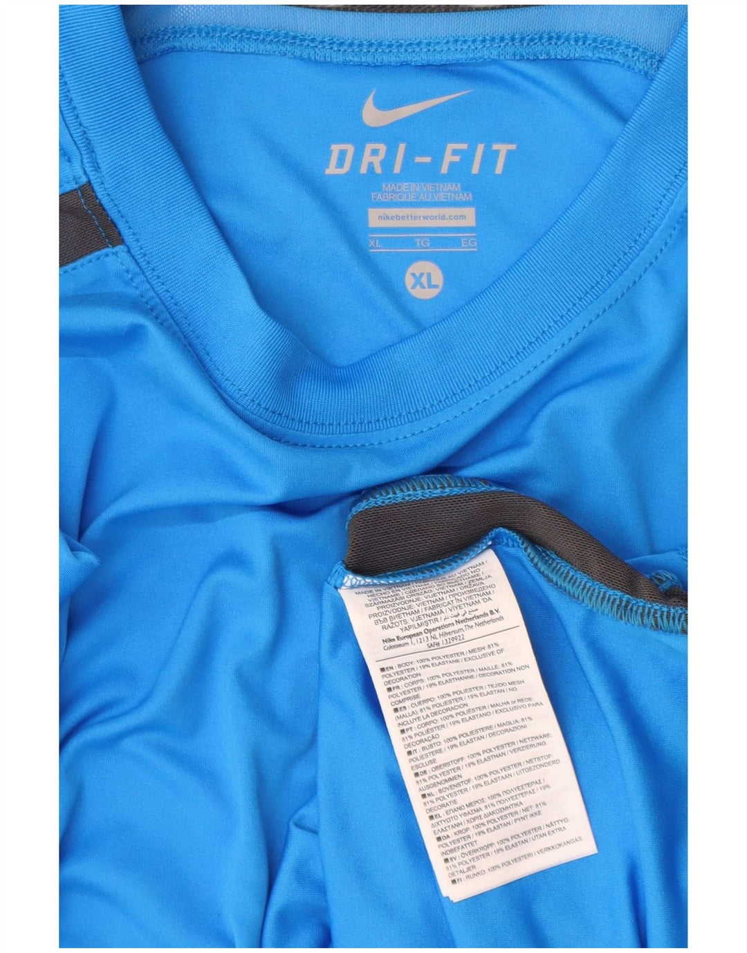 NIKE Mens Dri Fit T-Shirt Top XL Blue Polyester