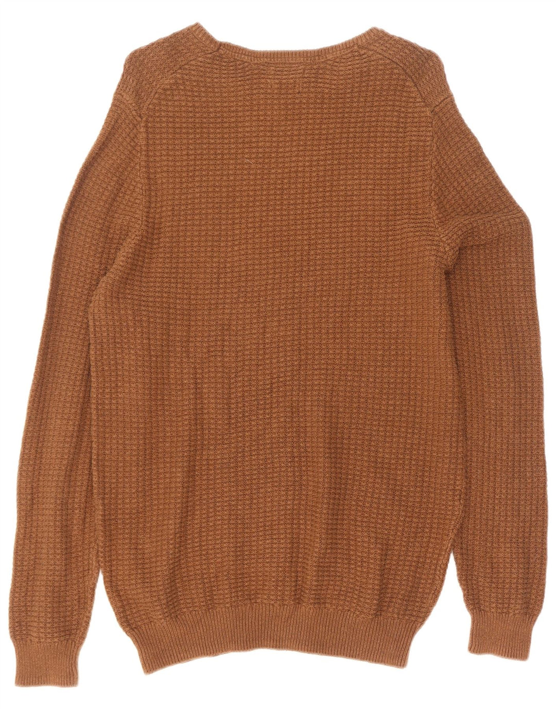 Massimo Dutti Mens Crew Neck Jumper Sweater XL Brown Cotton