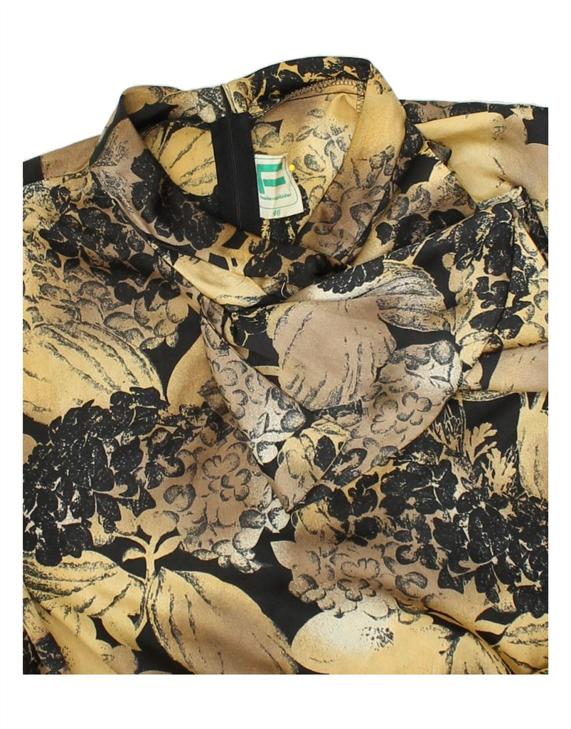 VINTAGE Womens 3/4 Sleeve Front Tie Blouse Top IT 46 Large Brown Floral | Vintage Vintage | Thrift | Second-Hand Vintage | Used Clothing | Messina Hembry 