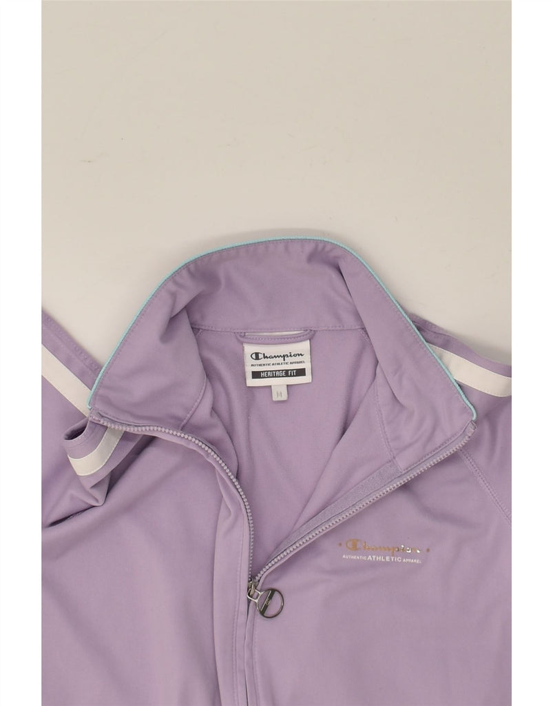 CHAMPION Womens Heritage Fit Tracksuit Top Jacket UK 14 Medium Purple | Vintage Champion | Thrift | Second-Hand Champion | Used Clothing | Messina Hembry 