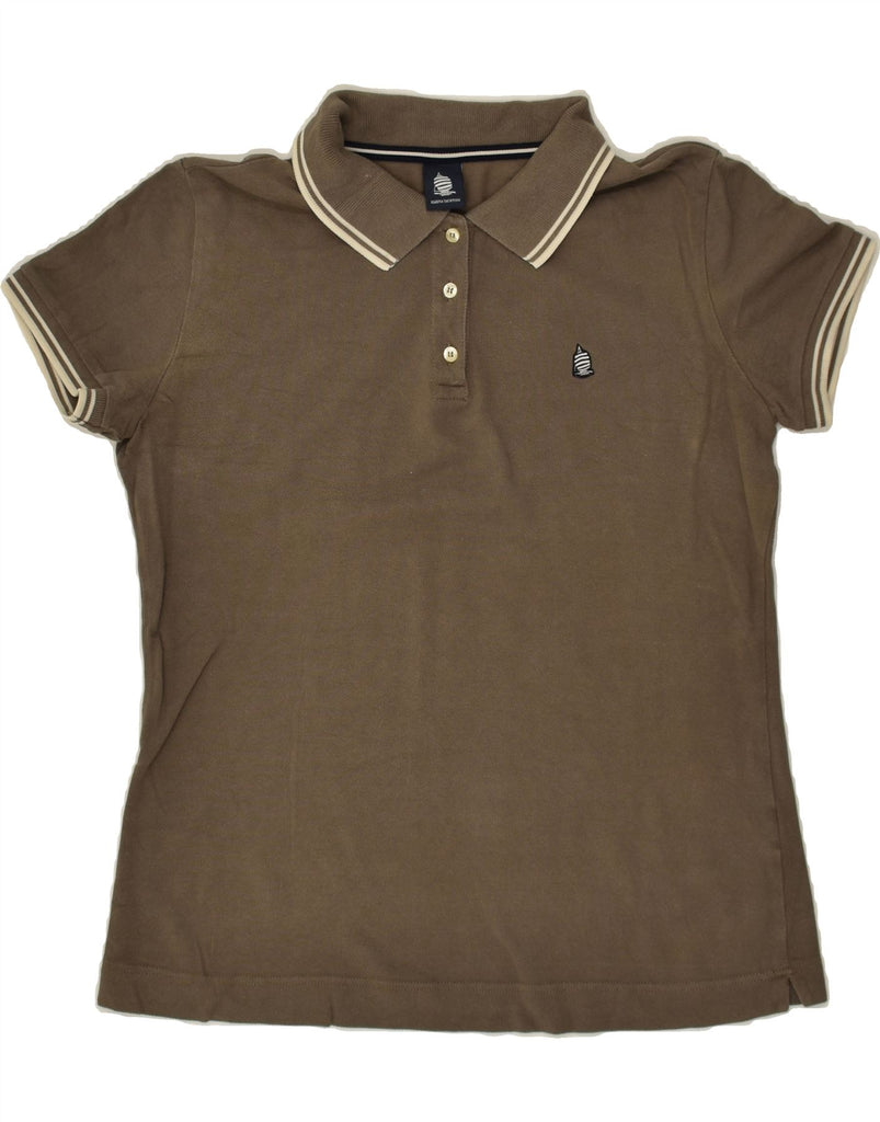 MARINA YACHTING Womens Polo Shirt UK 18 XL Brown Cotton | Vintage Marina Yachting | Thrift | Second-Hand Marina Yachting | Used Clothing | Messina Hembry 