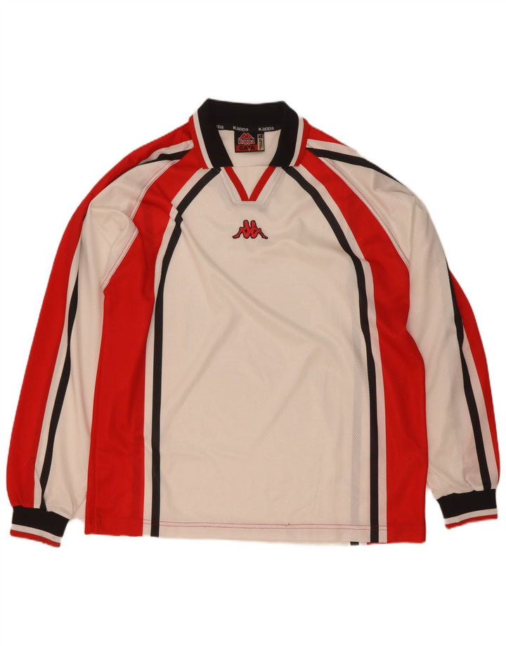 Kappa Mens Gara Top Long Sleeve XL White Colourblock Polyester