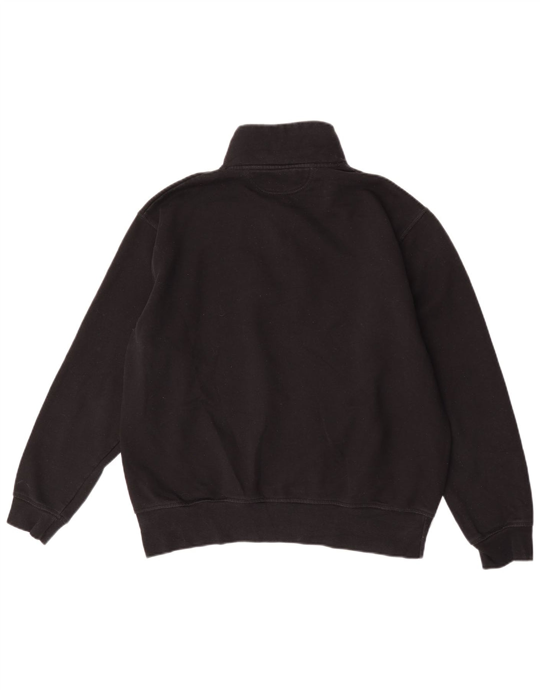 Zara Mens Zip Neck Sweatshirt Jumper Large Black Polyester