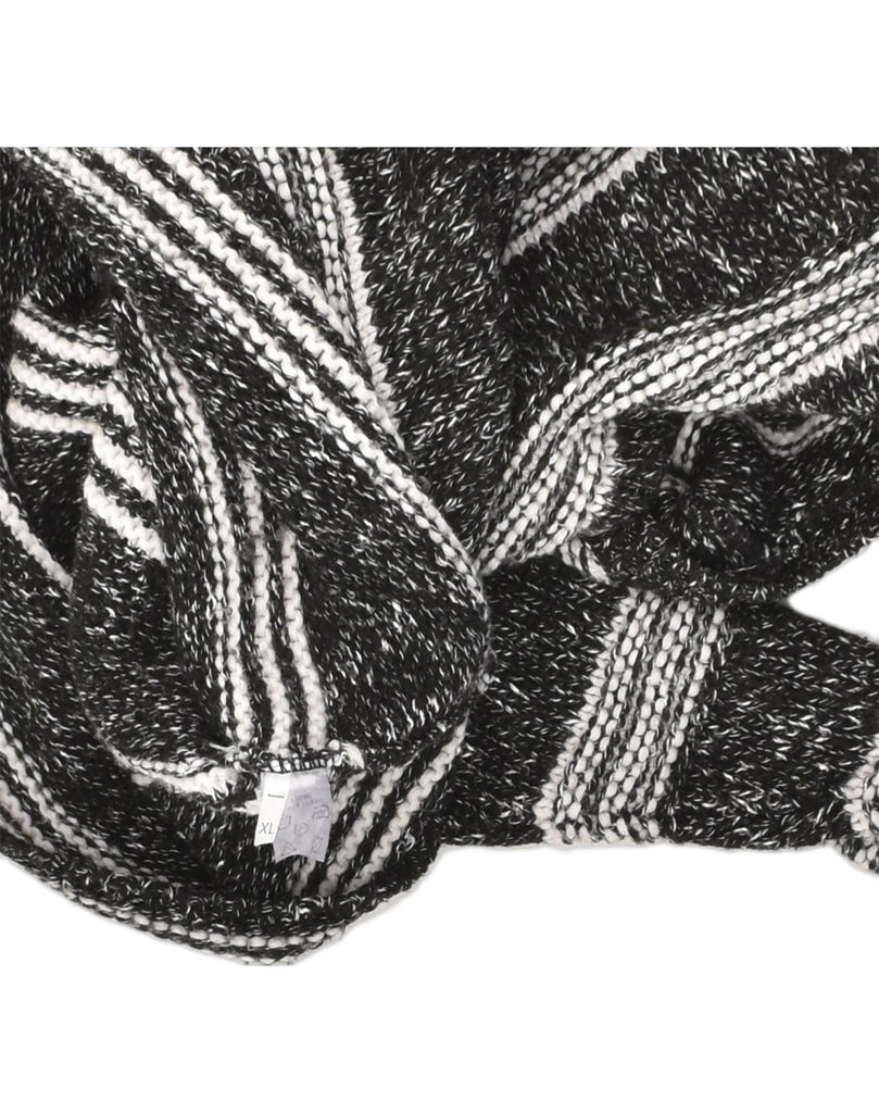 VINTAGE Womens V-Neck Jumper Sweater UK 18 XL Black Striped Wool | Vintage Vintage | Thrift | Second-Hand Vintage | Used Clothing | Messina Hembry 
