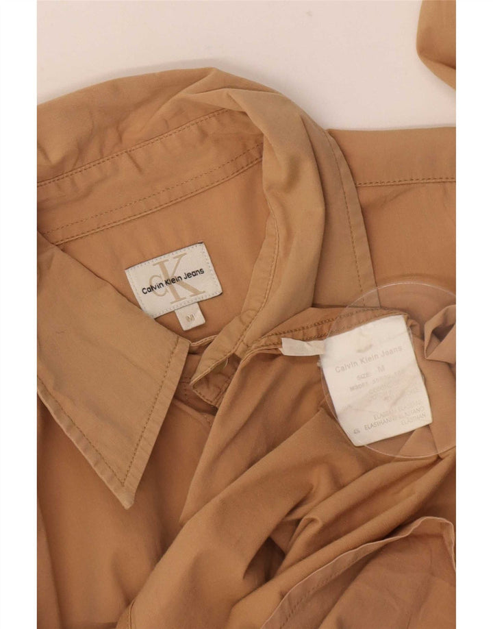 Calvin Klein Jeans Mens Shirt Medium Beige Cotton