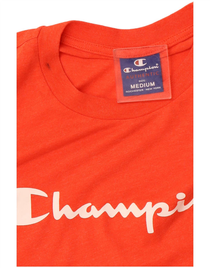 CHAMPION Mens Graphic T-Shirt Top Medium Orange