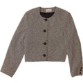 PIMKIE Womens Crop 4 Button Blazer Jacket IT 42 Medium Grey Flecked Vintage Pimkie and Second-Hand Pimkie from Messina Hembry 