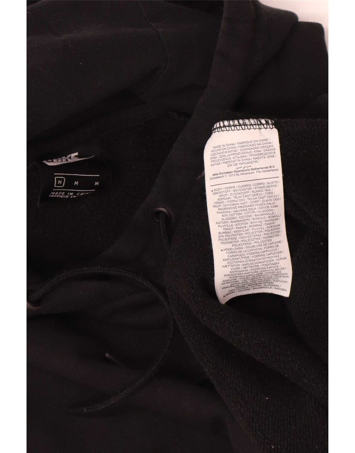 Nike Womens Hoodie Jumper UK 14 Medium Black Cotton