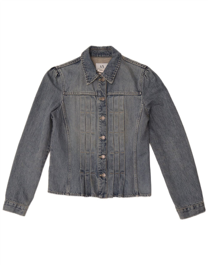 Armani Womens Denim Jacket UK 12 Medium Blue Cotton