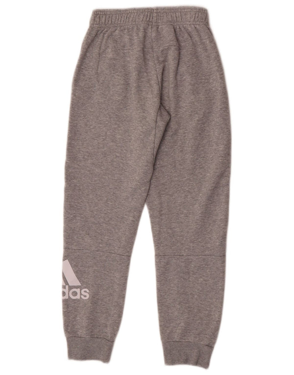 Adidas Boys Graphic Tracksuit Trousers Joggers 9-10 Years Grey Flecked
