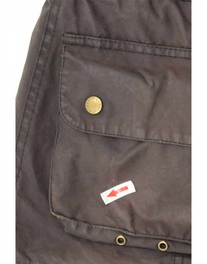 Barbour Womens Waxed Cotton Jacket UK 10 Small Brown