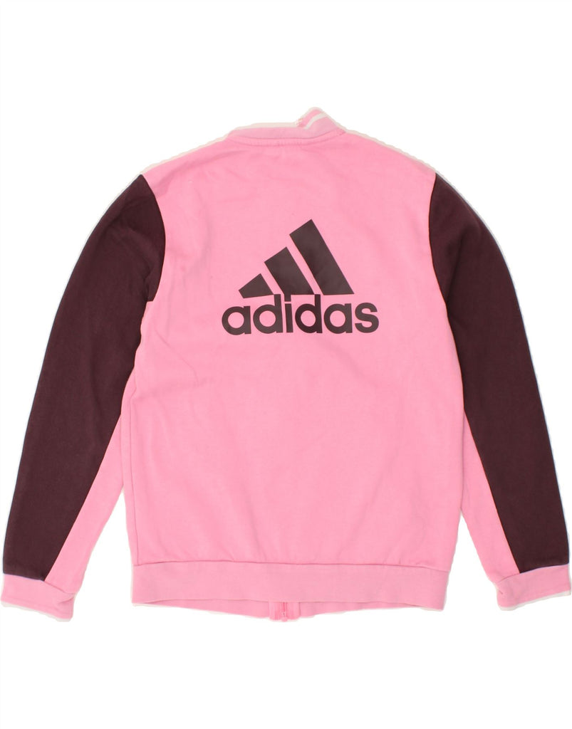 ADIDAS Girls Graphic Tracksuit Top Jacket 11-12 Years Pink Colourblock | Vintage Adidas | Thrift | Second-Hand Adidas | Used Clothing | Messina Hembry 