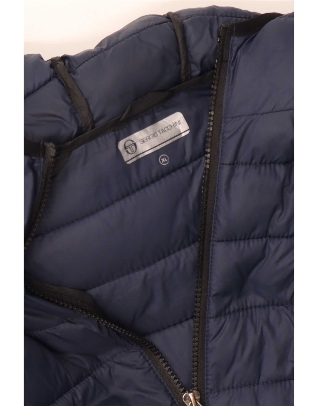 Sergio Tacchini Mens Hooded Padded Jacket UK 42 XL Navy Blue