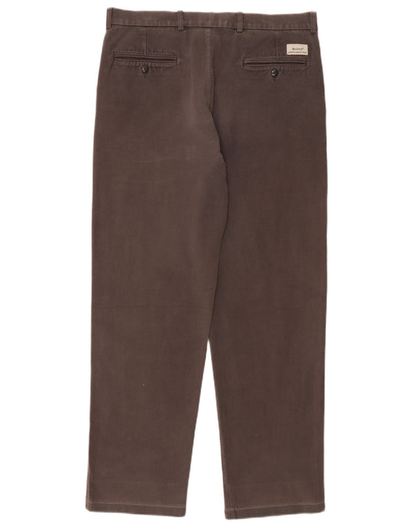Avirex Mens Straight Chino Trousers W36 L32 Grey Cotton