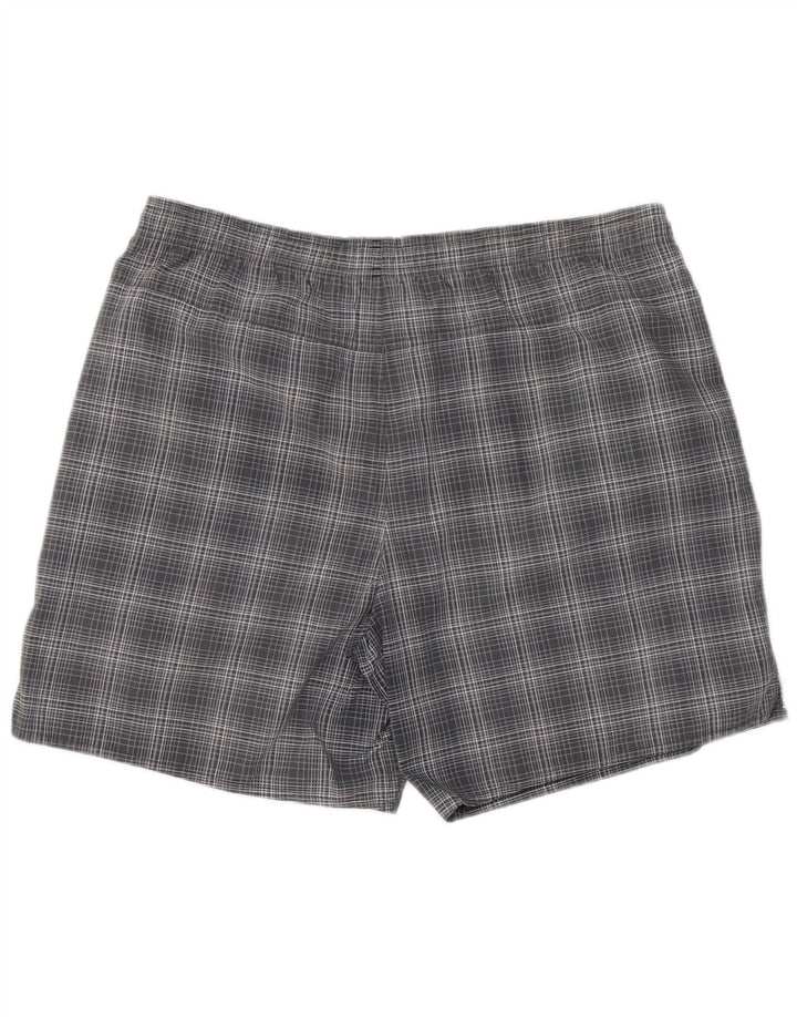 ADIDAS Mens Swimming Shorts Large Grey Check Polyester