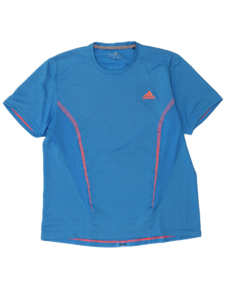 Adidas Mens T-Shirt Top Large Blue Polyester