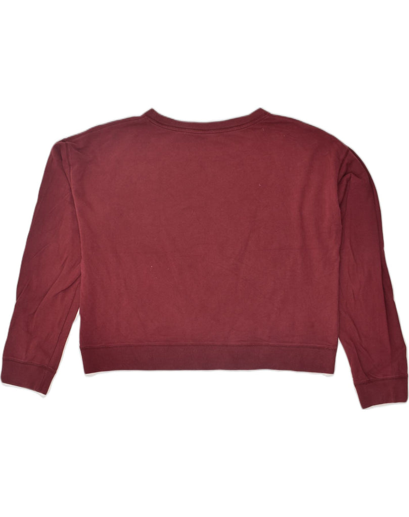 JACK WILLS Womens Oversized Crop Sweatshirt Jumper UK 14 Large Maroon | Vintage Jack Wills | Thrift | Second-Hand Jack Wills | Used Clothing | Messina Hembry 