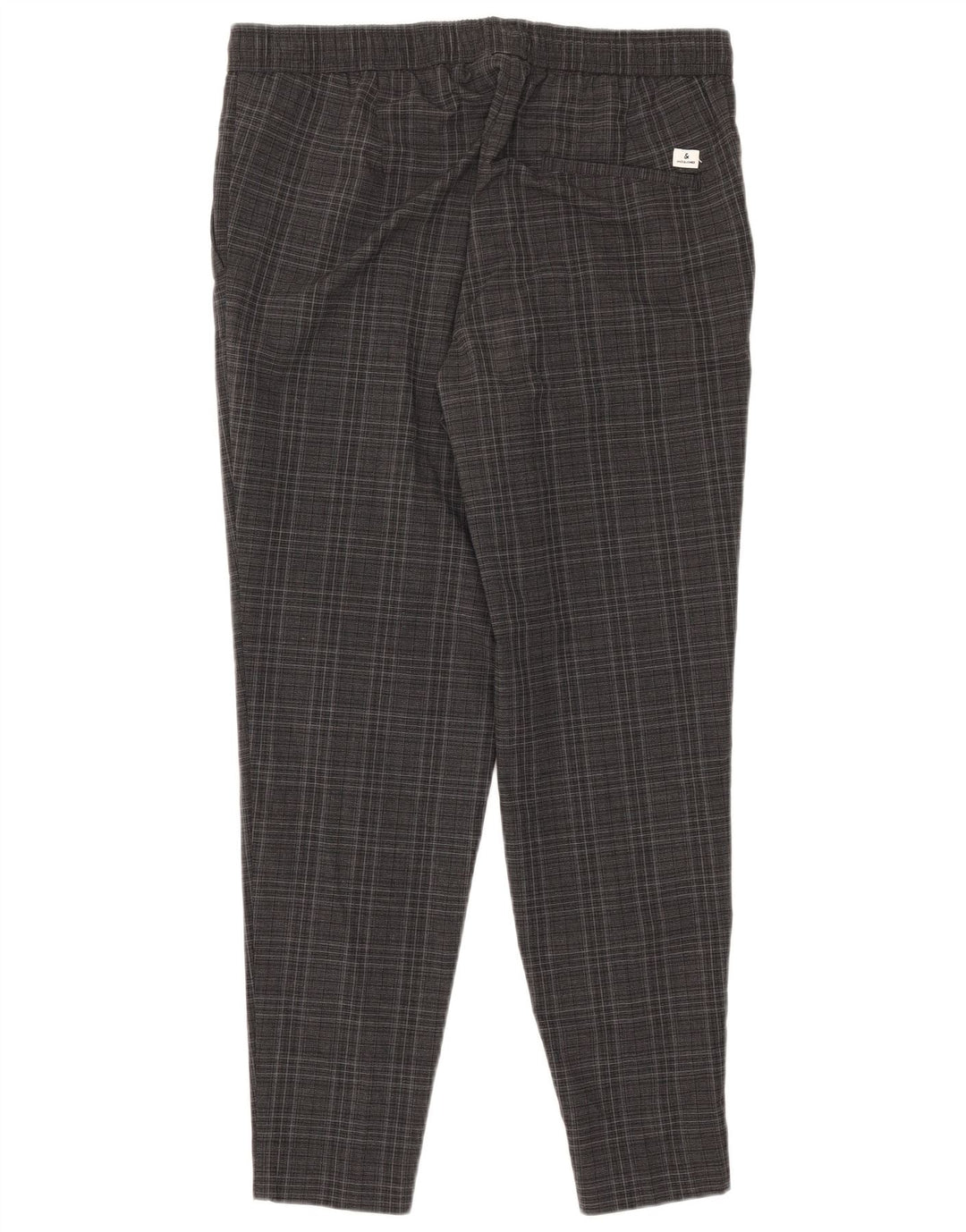 Jack & Jones Mens Slim Chino Trousers Large Grey Check Polyester