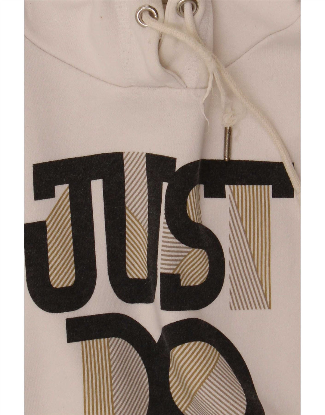 Nike Womens Graphic Hoodie Jumper UK 14 Medium White Cotton