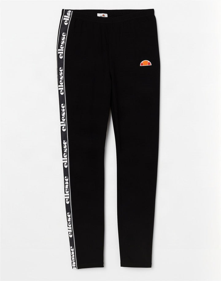 Ellesse Womens Graphic Leggings UK 12 Medium Black Cotton