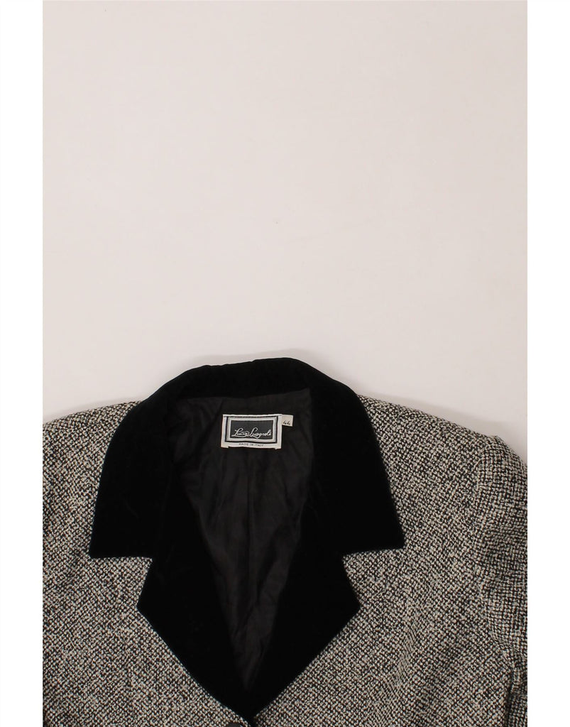 LUISA SPAGNOLI Womens 3 Button Blazer Jacket IT 44 Medium Grey Colourblock Vintage Luisa Spagnoli and Second-Hand Luisa Spagnoli from Messina Hembry 