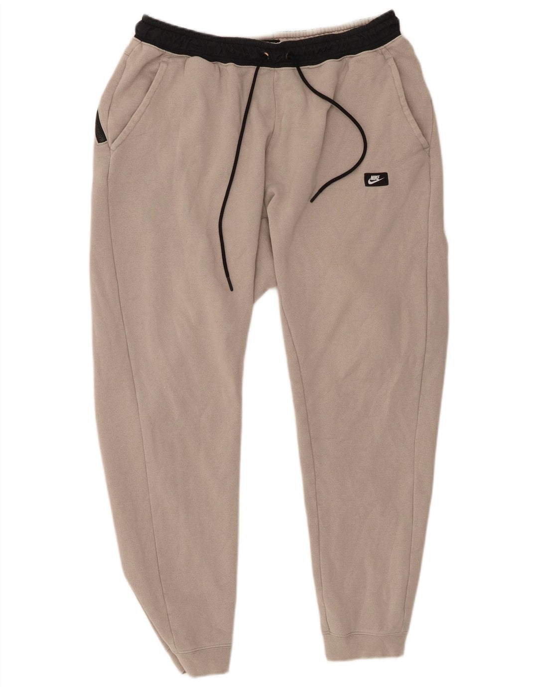 NIKE Mens Tracksuit Trousers Joggers Large  Grey Cotton
