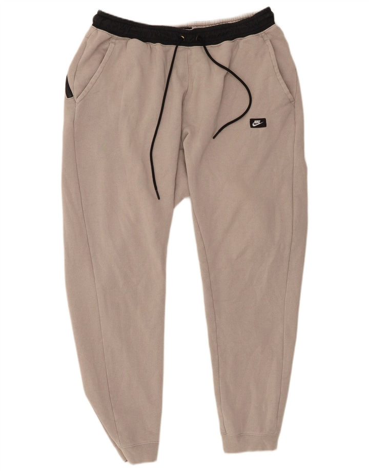 NIKE Mens Tracksuit Trousers Joggers Large  Grey Cotton