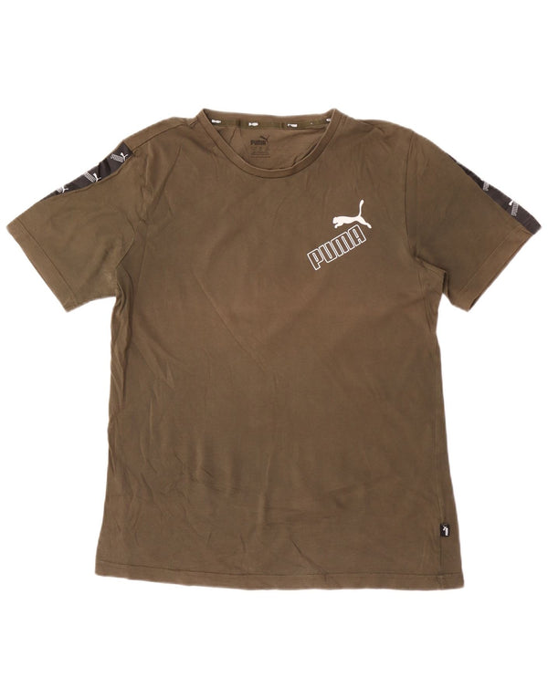Puma Mens Graphic T-Shirt Top Medium Khaki