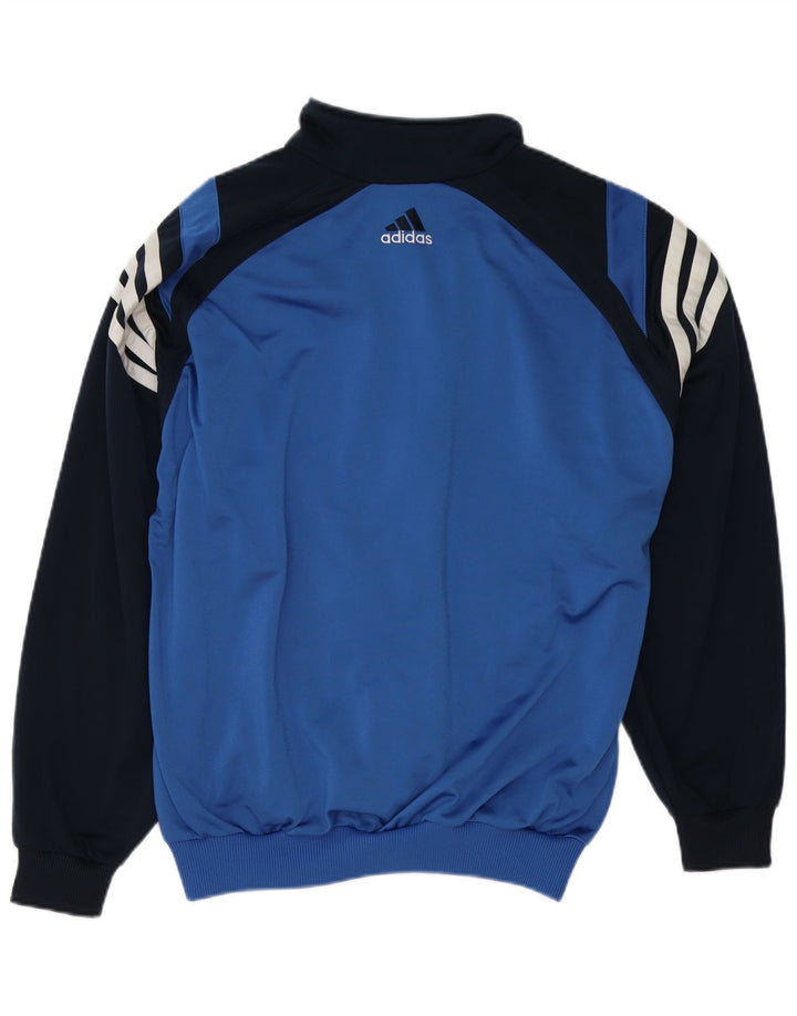 Adidas Mens Tracksuit Top Jacket UK 38/40 Medium Blue Colourblock Polyester