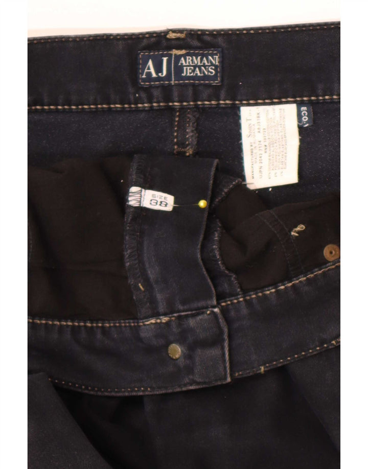 Armani Mens Straight Jeans W38 L29 Navy Blue Cotton