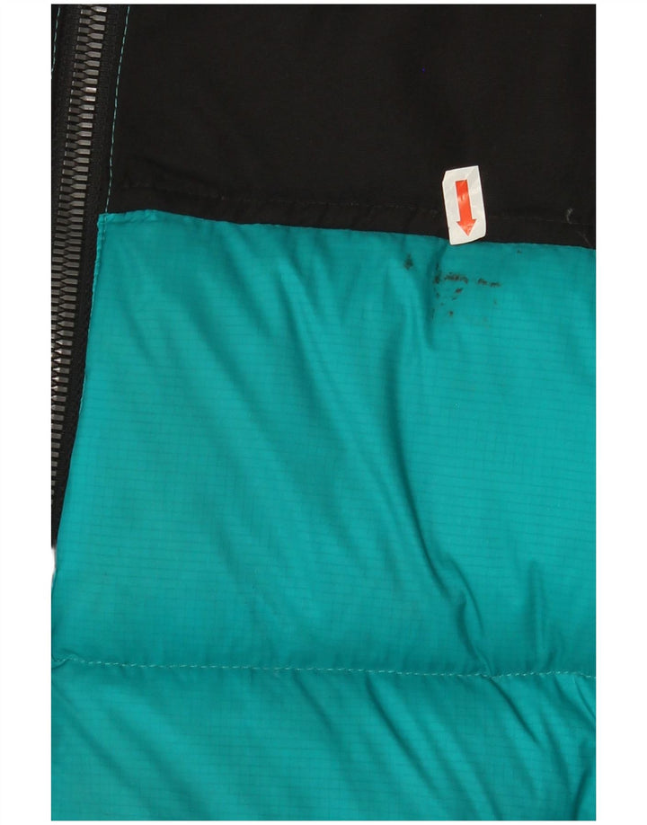 Superdry Womens Padded Jacket UK 12 Medium Turquoise Colourblock Polyester