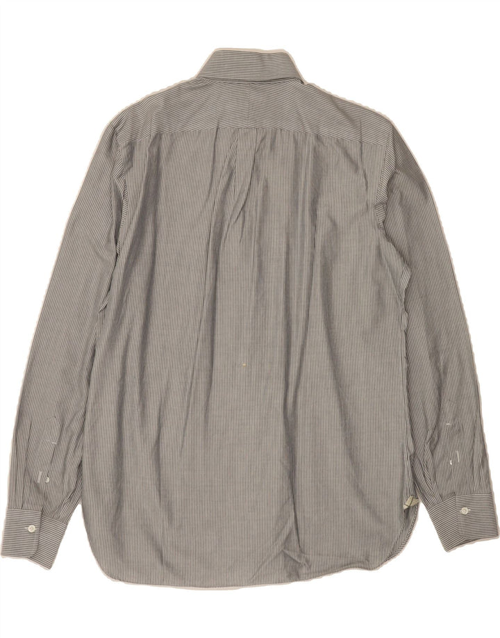 VINTAGE Mens Shirt Size 16 1/2 42 Large Grey Striped Cotton Vintage Vintage and Second-Hand Vintage from Messina Hembry 