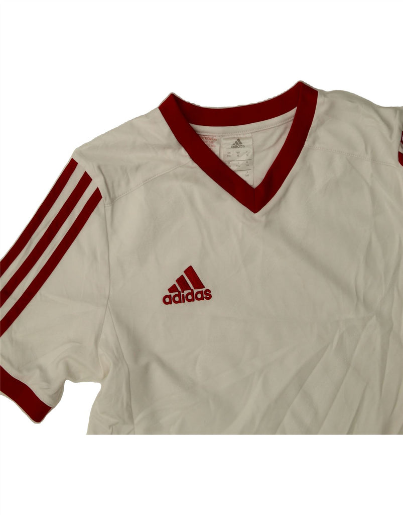 ADIDAS Boys Climalite T-Shirt Top 14-15 Years XL White Vintage Adidas and Second-Hand Adidas from Messina Hembry 