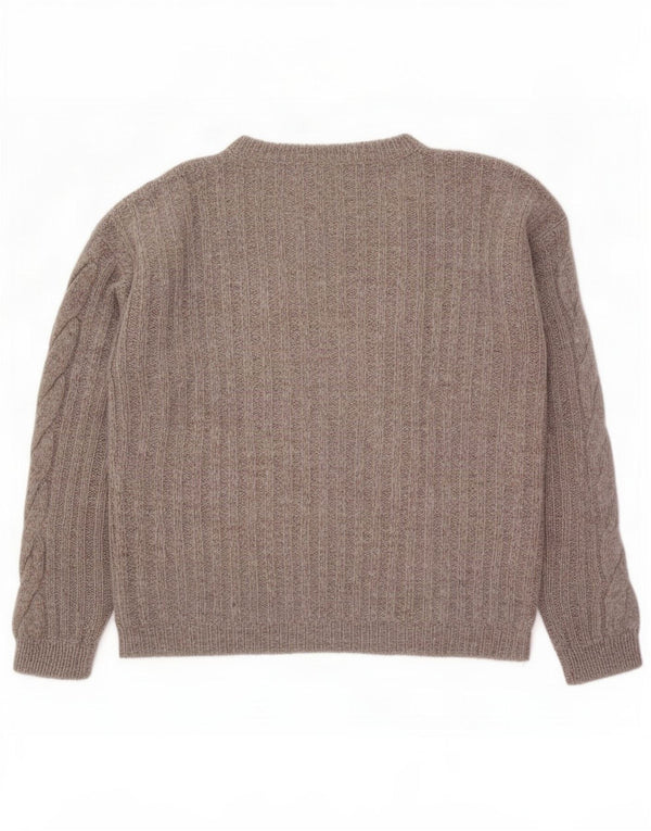 Vintage Womens Crew Neck Jumper Sweater UK 14 Medium Grey